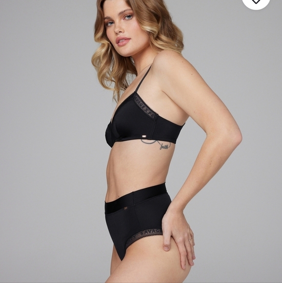 NWT Savage X Fenty Xssence logo trim bralette & high waist cheeky panties - Picture 3 of 8